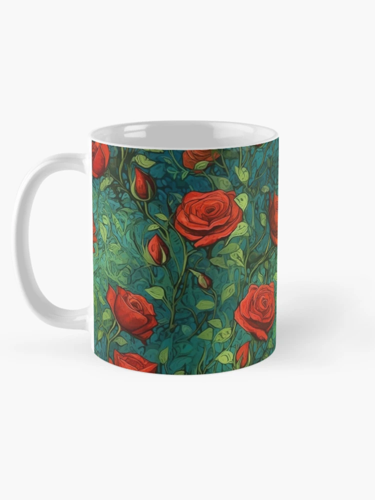 Thumbnail 5 of 6, Coffee Mug, Van Gogh Roses Pattern 11 designed and sold by DigitalPatternx.