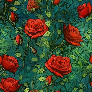 Artwork thumbnail, Van Gogh Roses Pattern 11 by DigitalPatternx