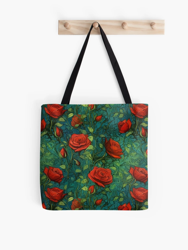 Thumbnail 1 of 2, Tote Bag, Van Gogh Roses Pattern 11 designed and sold by DigitalPatternx.