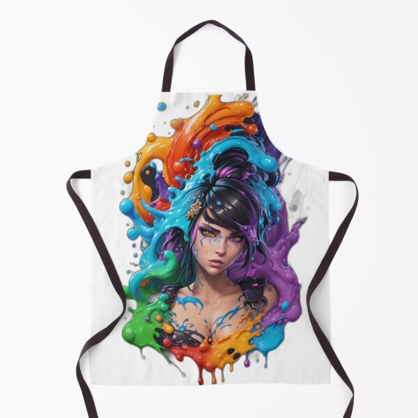 Item preview, Splash Rainbow Portrait - Young Woman in Anime Style designed and sold by DeevaValli.