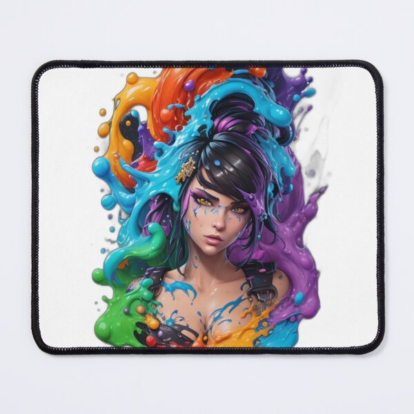 Item preview, Splash Rainbow Portrait - Young Woman in Anime Style designed and sold by DeevaValli.