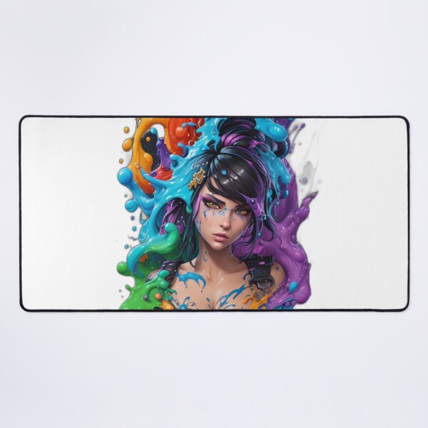 Item preview, Splash Rainbow Portrait - Young Woman in Anime Style designed and sold by DeevaValli.