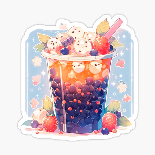 Vista previa del artículo con la obra «Fresh Boba Tea Cup With Tapioca», diseñado y vendido por SeamlessGuru.