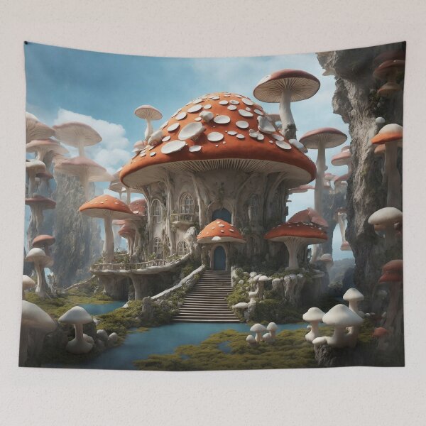 Item preview, Enchanting Mushroom Castle: A Whimsical Fungal Fantasy 21 designed and sold by TheTechnoCanvas.