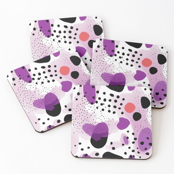 Item preview, Abstract purple tones with big smears with black dots designed and sold by LizzyGraphics.