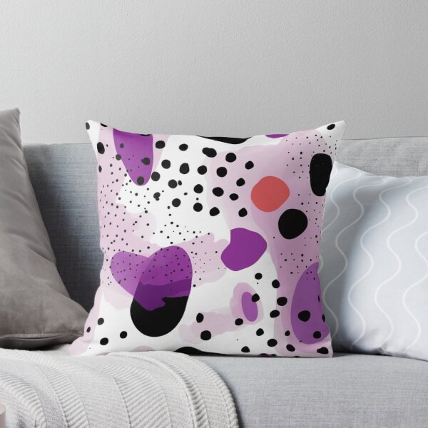 Item preview, Abstract purple tones with big smears with black dots designed and sold by LizzyGraphics.