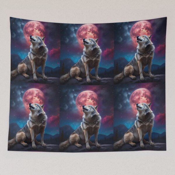 Item preview, Wolf howling moonlight - Starry night designed and sold by ElLocoMus.