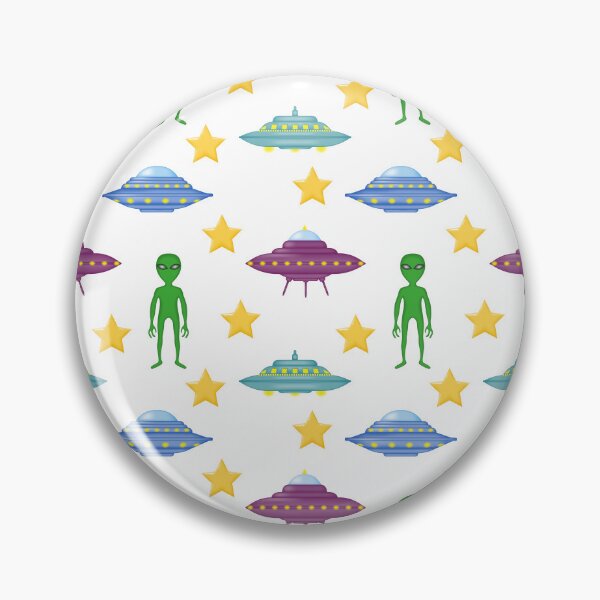 Item preview, Cute background with cartoon UFOs, green alien, stars. designed and sold by Mallva.