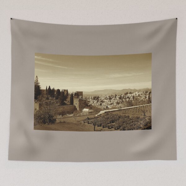 Item preview, Generalife gardens, Alhambra, and Albaicin, sepia designed and sold by paulboizot.