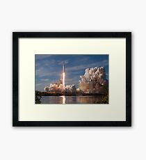 SpaceX Falcon Heavy Liftoff (8K resolution) Framed Print
