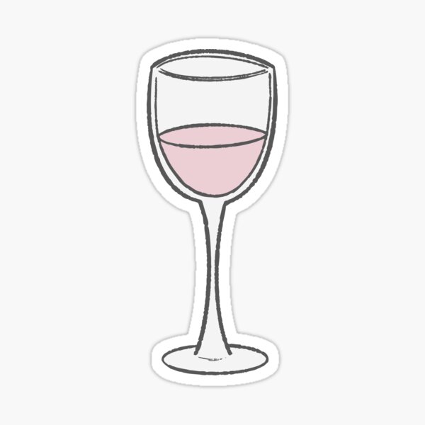 Glass of Rosé Wine Sticker