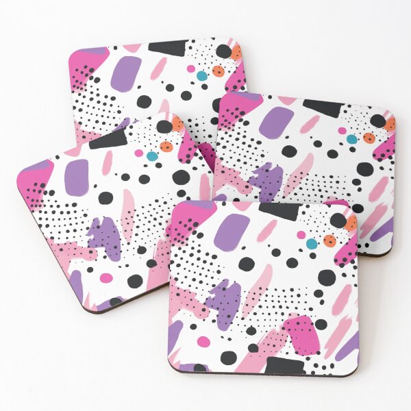 Item preview, Abstract pink and purple tones with black dots and big smears designed and sold by LizzyGraphics.