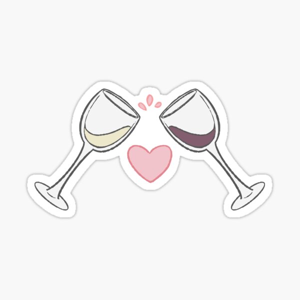 Clinking Wine Glasses Sticker