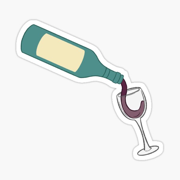 Bottle Pouring a Glass of Red Wine Sticker