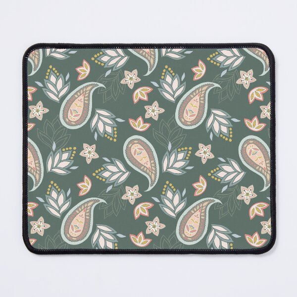 Item preview, Paisley Pattern Vintage Green and Pink designed and sold by papierquarell.