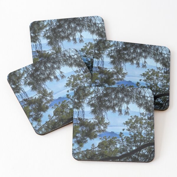 Item preview, Sea view through pines col, pen and watercolour effect designed and sold by paulboizot.