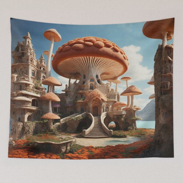 Item preview, Enchanting Mushroom Castle: A Whimsical Fungal Fantasy 24 designed and sold by TheTechnoCanvas.