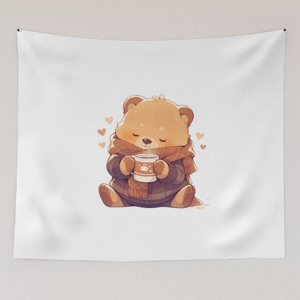 Item preview, Teddy enjoys cozy drink designed and sold by Nowshin Tasnim.