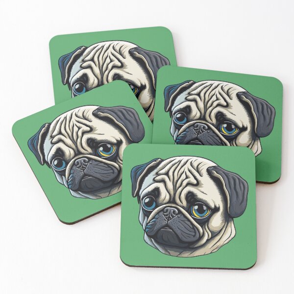 Item preview, cute pug dog designed and sold by KOKOTART.