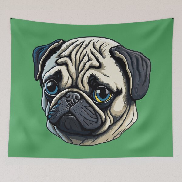 Item preview, cute pug dog designed and sold by KOKOTART.