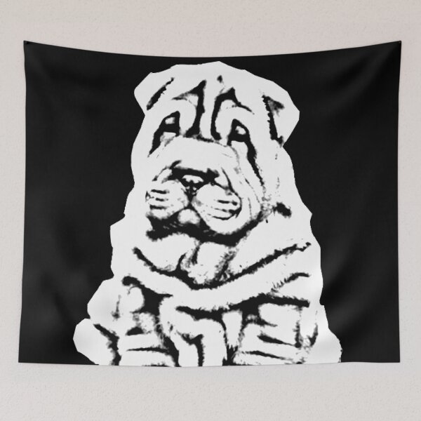 Item preview, BEAUTIFUL LOOKING SHARPEI, CUSTOM DESIGN IN BLACK AND WHITE EDITION designed and sold by Memories-in-Pet.