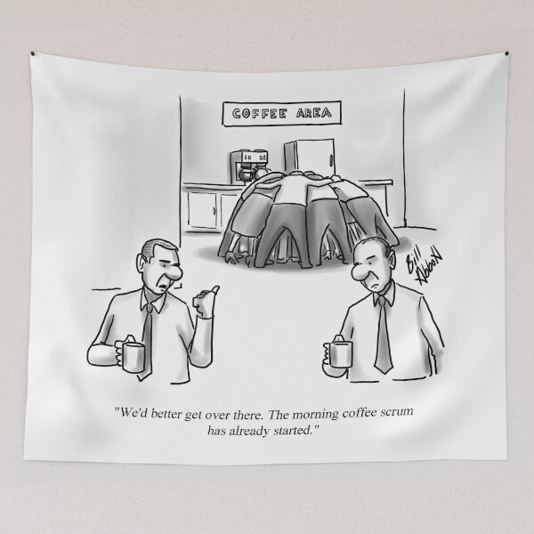Item preview, Classic Office Coffee Scrum Cartoon designed and sold by abbottoons.