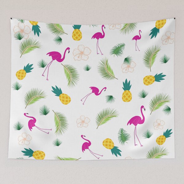 Item preview, Summer pattern with flamingos and pineapples designed and sold by ArtAngiTresors.
