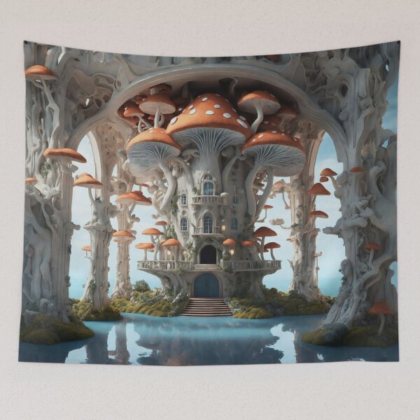 Item preview, Enchanting Mushroom Castle: A Whimsical Fungal Fantasy 26 designed and sold by TheTechnoCanvas.