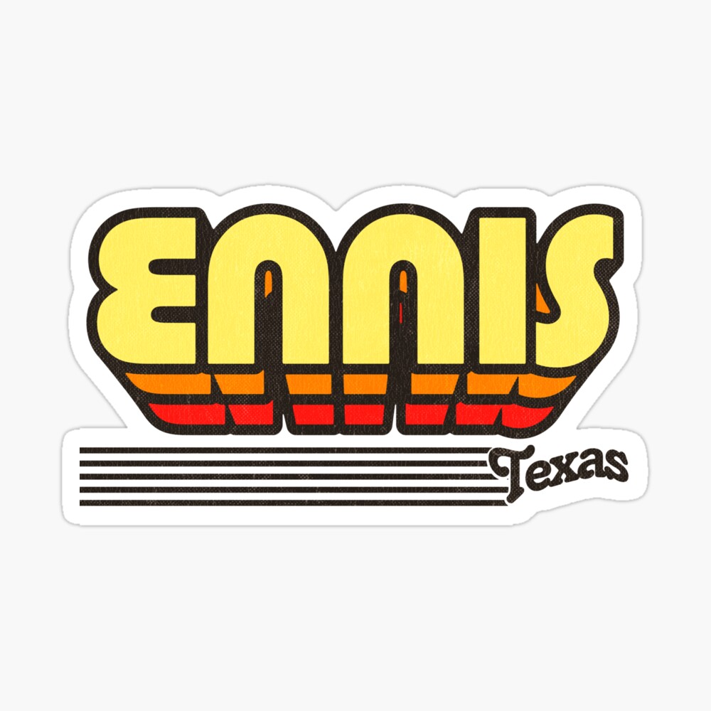Ennis, Texas | Retro Stripes Sticker