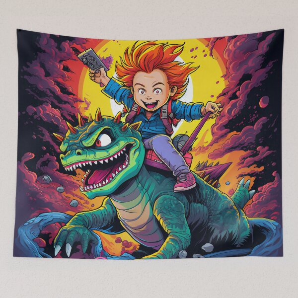 Item preview, Chuckie Finster on Reptar Rugrats Kaiju style art poster designed and sold by CodeytheArtist.