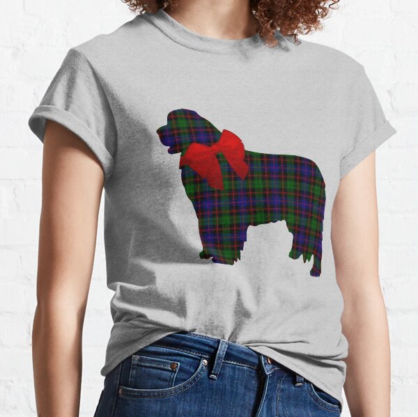 Scottish Newfoundland Dog with Morrison Plaid Classic T-Shirt