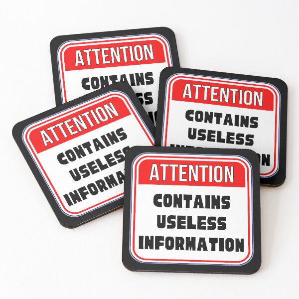 Item preview, ATTENTION:  Contains Useless Information - funny warning signs designed and sold by DesignsFromTW-S.