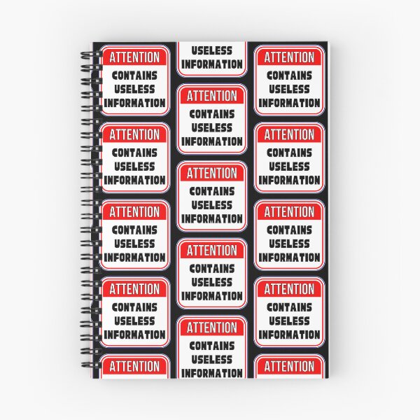 Item preview, ATTENTION:  Contains Useless Information - funny warning signs designed and sold by DesignsFromTW-S.