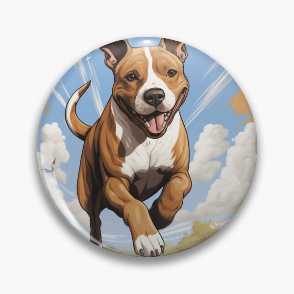 Item preview, Cute Amstaff Running In the Wild Cartoon Amstaffwear designed and sold by BuddyBuilder.