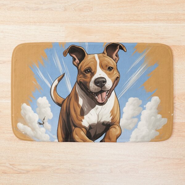 Item preview, Cute Amstaff Running In the Wild Cartoon Amstaffwear designed and sold by BuddyBuilder.