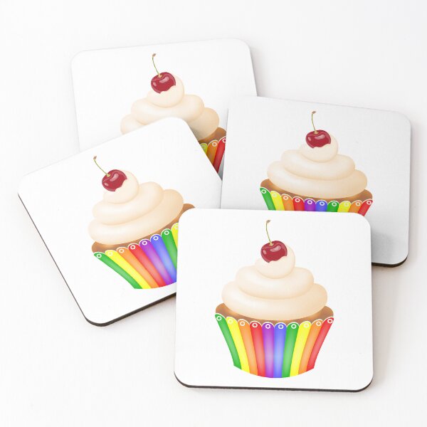 Item preview, Cupcake in a rainbow cup. Rainbow cake. designed and sold by Mallva.