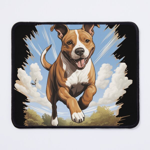 Item preview, Cute Amstaff Running In the Wild Cartoon Amstaffwear designed and sold by BuddyBuilder.