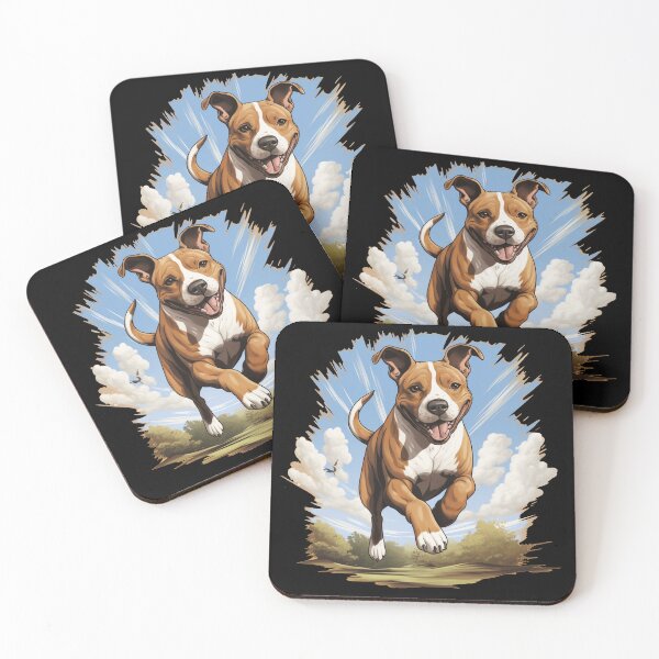 Item preview, Cute Amstaff Running In the Wild Cartoon Amstaffwear designed and sold by BuddyBuilder.