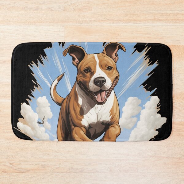 Item preview, Cute Amstaff Running In the Wild Cartoon Amstaffwear designed and sold by BuddyBuilder.