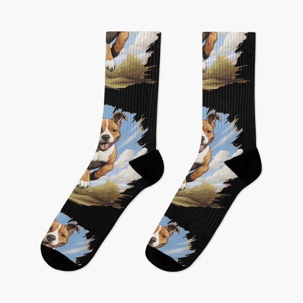 Item preview, Cute Amstaff Running In the Wild Cartoon Amstaffwear designed and sold by BuddyBuilder.