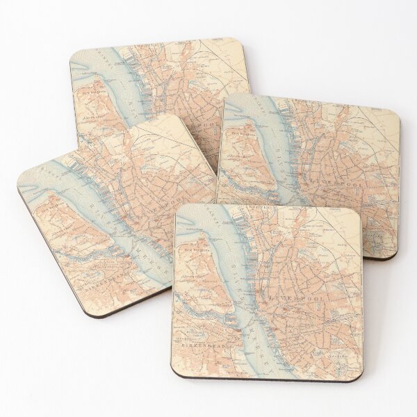 Item preview, Mapa antiguo de Liverpool y Birkenhead Inglaterra (1910) designed and sold by BravuraMedia.