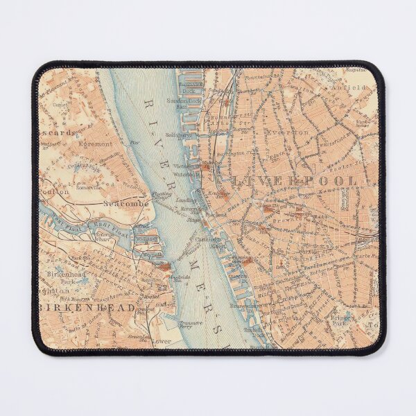Item preview, Vintage Map of Liverpool and Birkenhead England (1910) designed and sold by BravuraMedia.