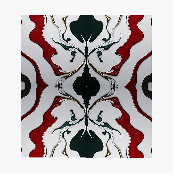 Item preview, marble white and red glitter Gold Fluid pattern designed and sold by SuraSu.