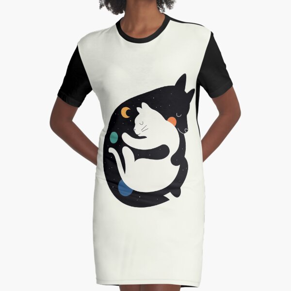 More Hugs Less Fights Graphic T-Shirt Dress
