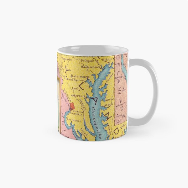 Item preview, Vintage Map of Maryland with Illustrations (1890)  designed and sold by BravuraMedia.