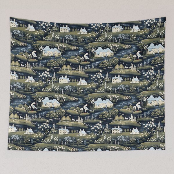 Item preview, Charming Townscapes - Pattern with a Beautiful View of a Small Town designed and sold by vadimcarazan.