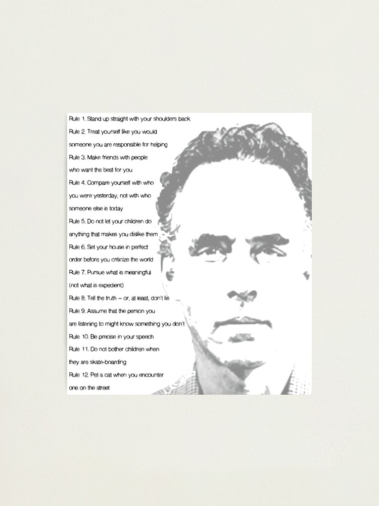 Jordan Peterson 12 Rules Life" Photographic Print by lauragfarb | Redbubble