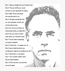 Jordan Peterson 12 Regeln für das Leben Fotodruck