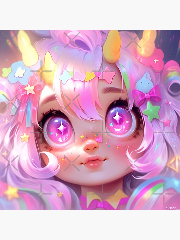 Adorable Soft Pink Anime Girl Sticker for Sale by bubblegoth