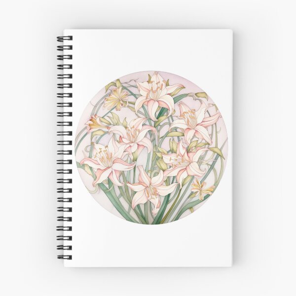 Item preview, Art Nouveau Inspired Pale Pink Lily Flower - Bunch of Lilies  designed and sold by DarlaEdnaFleur.